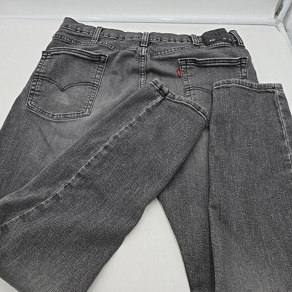 Levi's 510 38/32 Black Straight Mens Distressed Dark Wash Jeans - Picture 10 of 11